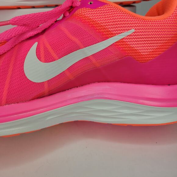 Nike Dual Fusion X2 Running Shoes NEW NEON Pink White Mango Women's US Size 9 - Picture 10 of 14
